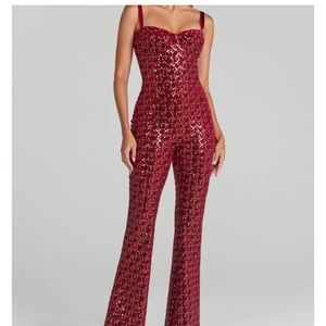 Nadine Merabi Hailey Red Jumpsuit